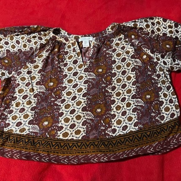 Rachel Zoe Women’s Boho Floral Peasant Blouse Size M Multicolor - Picture 2 of 5